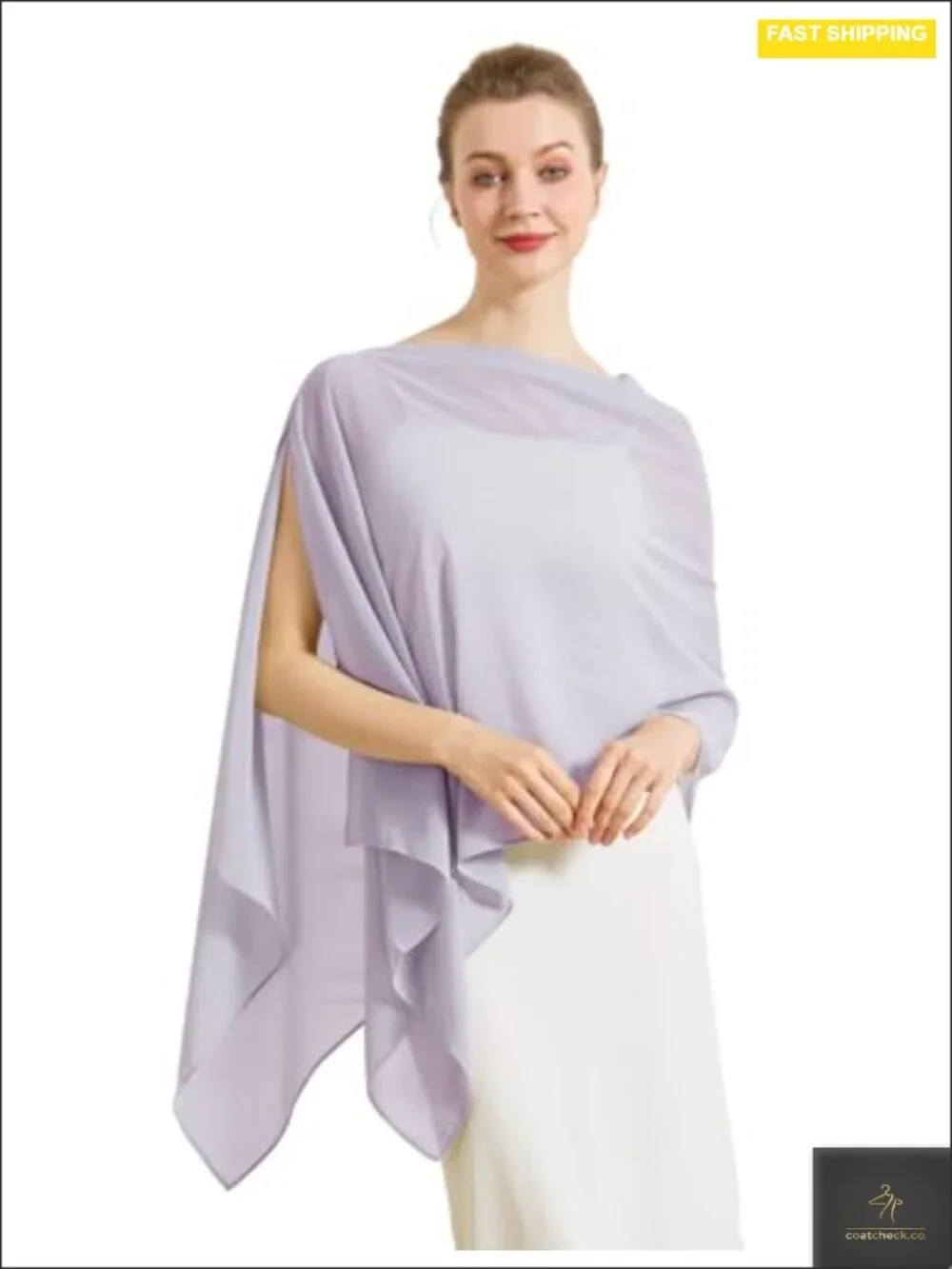 Sheer Chiffon Cape Shawl Wrap Scarf 3 Ways to Wear Elegant Wedding Party
